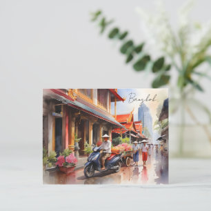 Cartão Postal arte em aquarela de Banguecoque