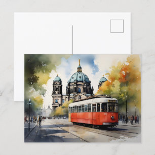Cartão Postal Arte em aquarela de Berlim