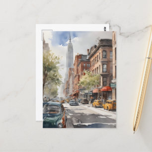 Cartão Postal arte em aquarela de Nova York