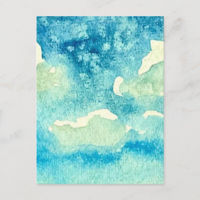 Cartão Postal Arte em Aquarela de Nuvens (Frente)