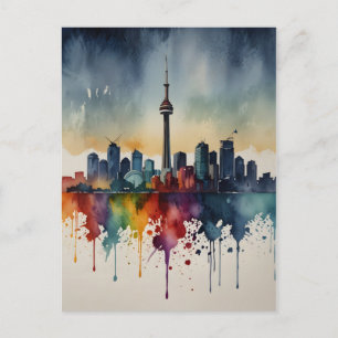Cartão Postal arte em aquarela de Toronto