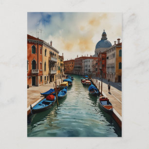 Cartão Postal arte em aquarela de Veneza