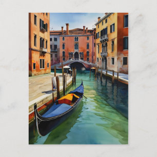 Cartão Postal arte em aquarela de Veneza