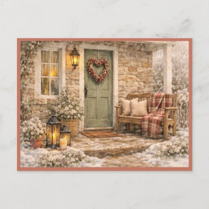 Cartão Postal Arte em aquarela para varanda do Dia dos Namorados