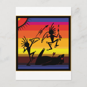 Cartão Postal Arte em Caverna Indiana Nativa Americana