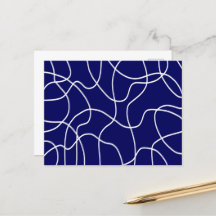 Arte em Linha: Branco sobre Azul Escuro