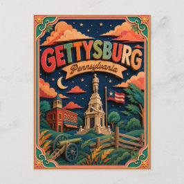 Cartão Postal Arte em Papel de Gettysburg Pensilvânia PopCut Est