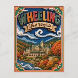Cartão Postal Arte em Papel de Wheeling West Virginia PopCut Sta