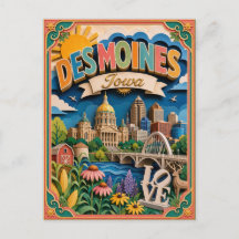 Arte em Papel Des Moines Iowa PopCut Estados