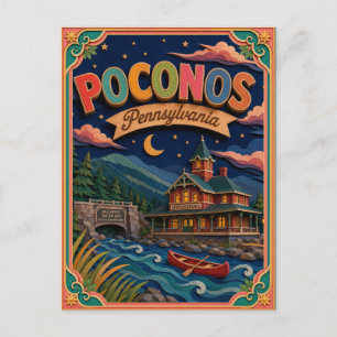 Cartão Postal Arte em Papel dos Poconos Pensilvânia PopCut Estad