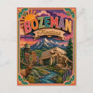 Cartão Postal Arte em Papel PopCut Estados Bozeman Montana