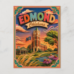Cartão Postal Arte em Papel PopCut Estados Edmond Oklahoma