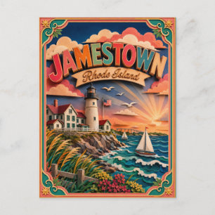 Cartão Postal Arte em Papel PopCut Estados Jamestown Rhode Islan