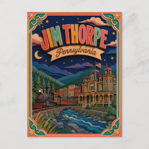 Cartão Postal Arte em Papel PopCut Estados Jim Thorpe Pensilvâni