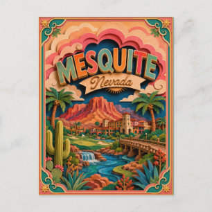 Cartão Postal Arte em Papel PopCut Estados Mesquite Nevada