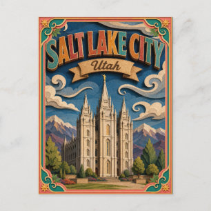 Cartão Postal Arte em Papel PopCut Estados Salt Lake City Utah