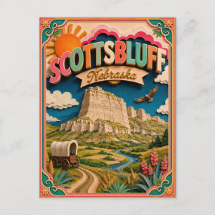 Cartão Postal Arte em Papel PopCut Estados Scottsbluff Nebraska