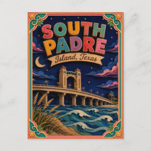 Cartão Postal Arte em Papel PopCut Estados South Padre Island Te