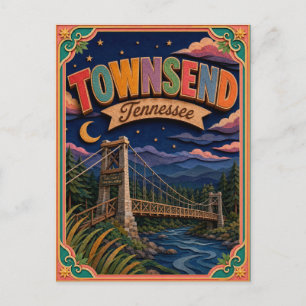 Cartão Postal Arte em Papel PopCut Estados Townsend Tennessee