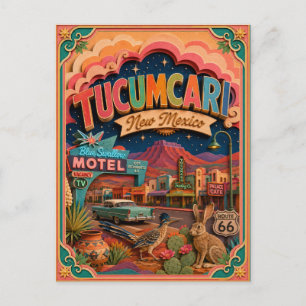 Cartão Postal Arte em Papel PopCut Estados Tucumcari Novo México