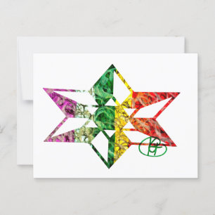 Cartão Postal Arte em Trabalhos de Ferro Estrela Judaica