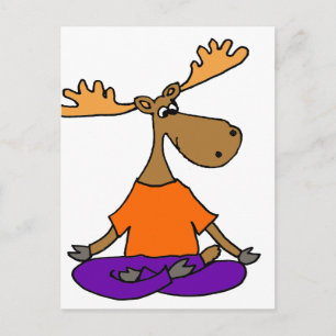 Cartão Postal Arte engraçada da ioga dos alces