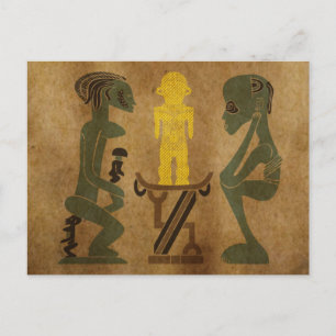 Cartão Postal Arte esculpida em rocha tribal africano