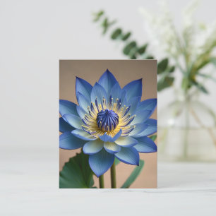 Cartão Postal Arte Espiritual Zen Azul Flor