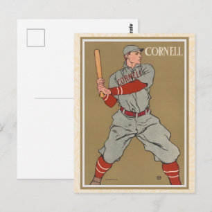 Cartão Postal Arte Esportiva Vintage do Beisebol da Ivy League d