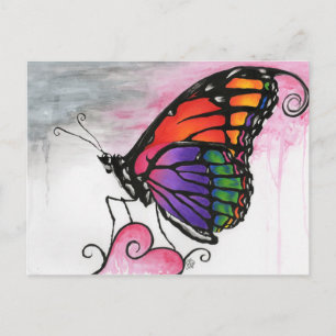 Cartão Postal Arte Fantástica Original do Rainbow Monarfly