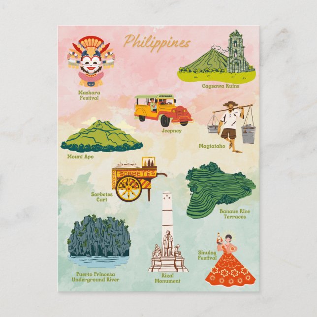 Cartão Postal Arte favorita das Filipinas (Frente)