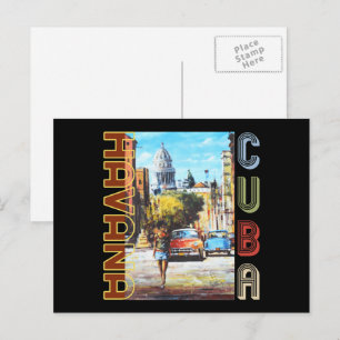 Cartão Postal Arte Fino Havana Cuba - Capital Nacional