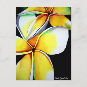 Cartão Postal Arte floral Frangipani