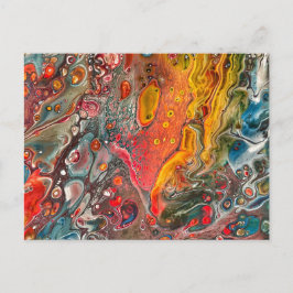Cartão Postal Arte fluida abstrata