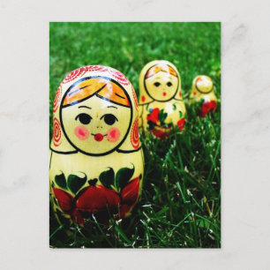 Cartão Postal Arte Folclórica Ucraniana Matryoshka