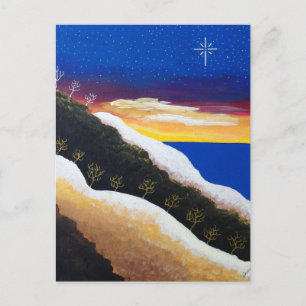 Cartão Postal Arte Foliar Colorida do Arco-Íris Colorida