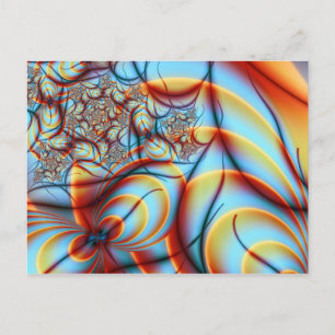 Cartão Postal Arte Fractal Abstrata Ophelia Fine