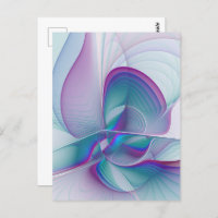 Arte Fractal Turquesa Azul Cor-de-Rosa Moderna