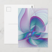 Arte Fractal Turquesa Azul Cor-de-Rosa Moderna