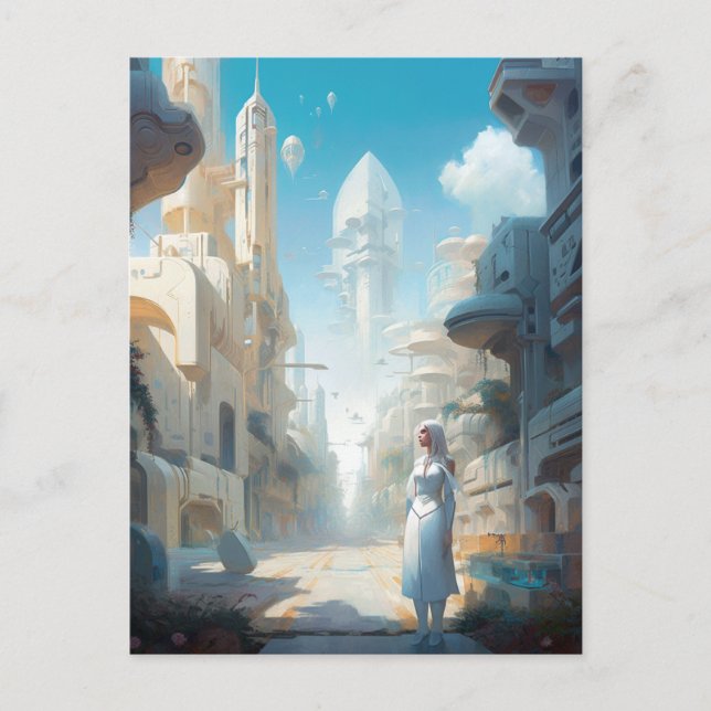 Cartão Postal Arte Futurística de Ficção Cientifica (Frente)
