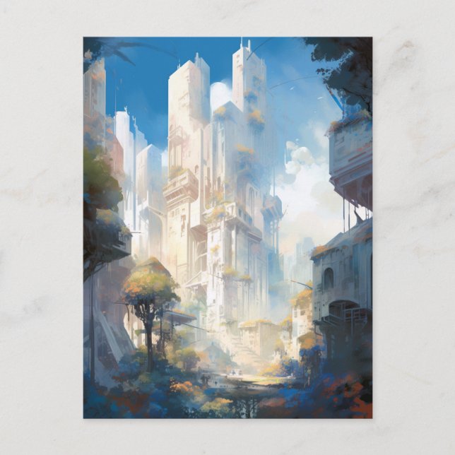 Cartão Postal Arte Futurística de Ficção Cientifica (Frente)