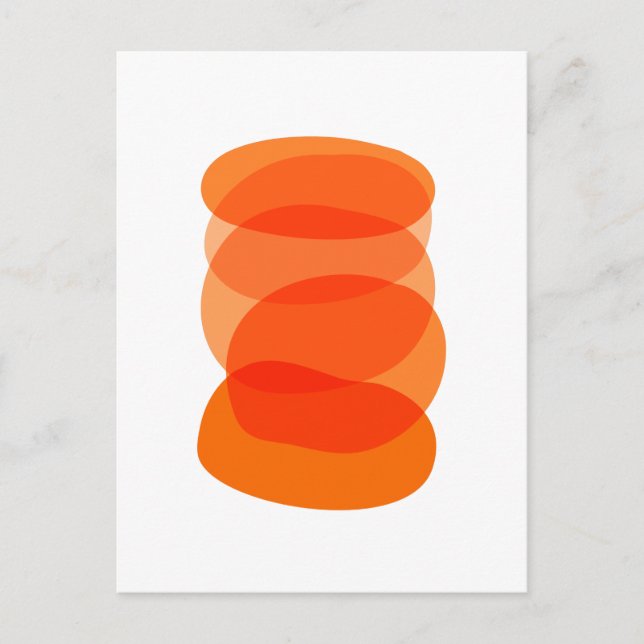 Cartão Postal Arte geométrica Abstrato minimalista em laranja (Frente)