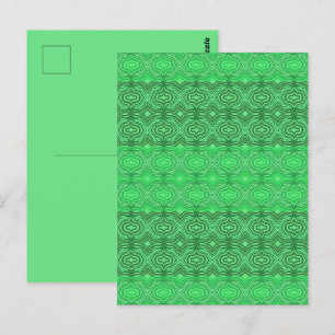 Cartão Postal Arte Geométrica Linhas Verdes Onduladas Tropicais