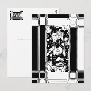 Cartão Postal Arte Geométrica Preto e Branco 1