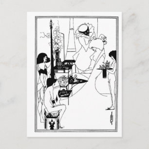 Cartão Postal Arte gótica nouveau Nouveau, gótico preto e bran