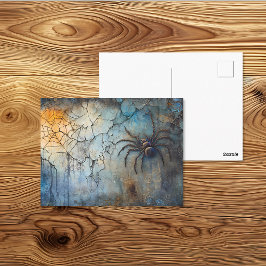 Cartão Postal Arte Gótico Angustiado de Aranha e Teia