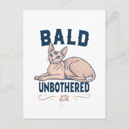 Cartão Postal Arte Gráfica de Gato Sphynx Careca e Despreocupado