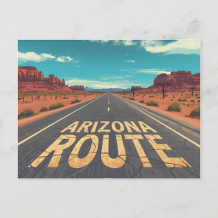Cartão Postal Arte Gráfico da Estrada do Deserto da Rota do Ariz
