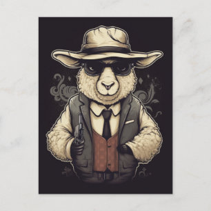Cartão Postal Arte IA Engraçado Gangster