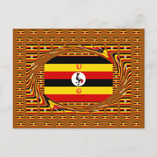 Cartão Postal Arte Inspirada por Sinalizador Vibrante no Uganda (Frente)
